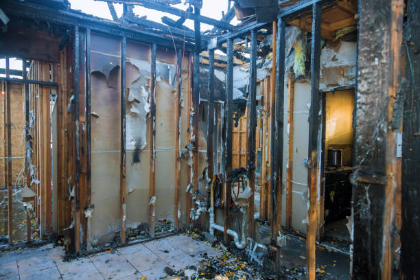 Professional Fire Damage Restoration technician working in Utica, MI